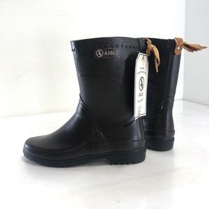 AIGLE Bison in Brun Rubber Rain Boots